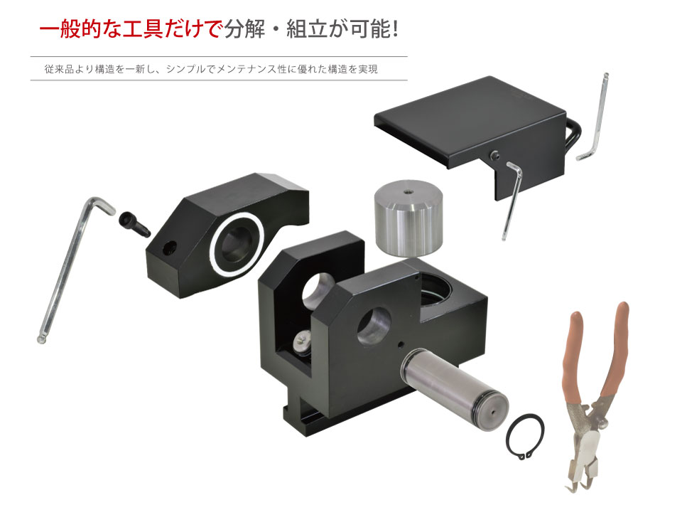 一般的な工具だけで分解・組立が可能！